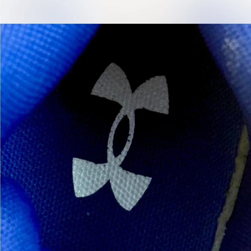 Under Armour Kids White and Blue Sneakers